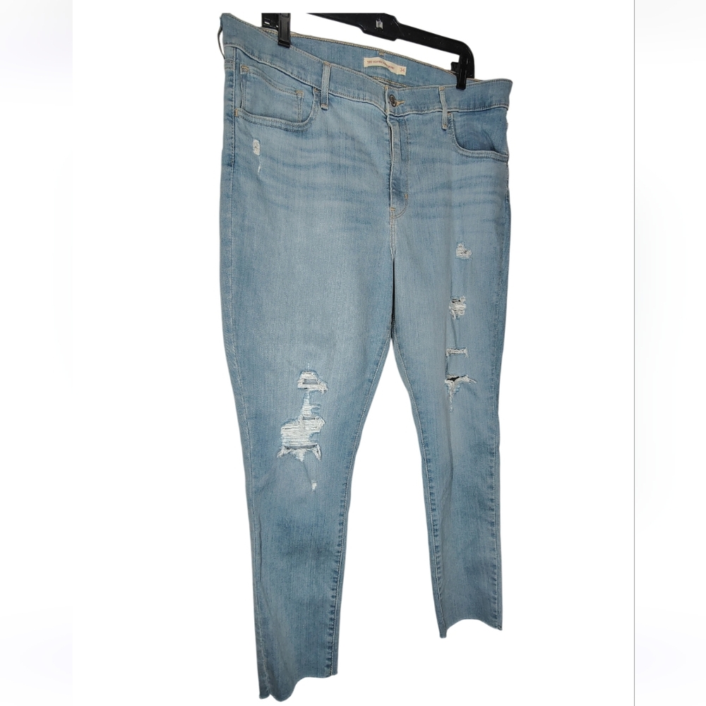 Levi's Women's 720 High Rise Super Skinny Jeans Blue Size 18 W34 L28 - Picture 7 of 12